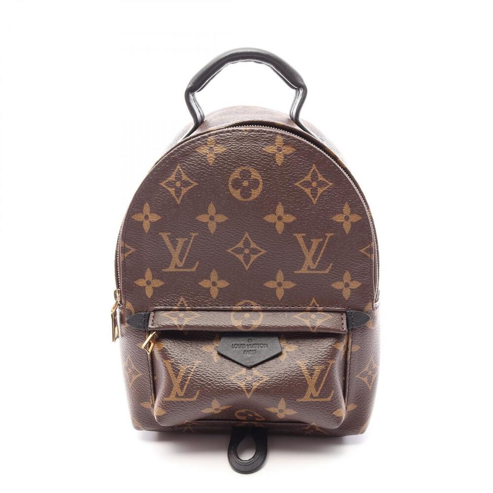 Louis Vuitton Palm Springs Monogram Backpack Rucksack Canvas Leather Black Brown